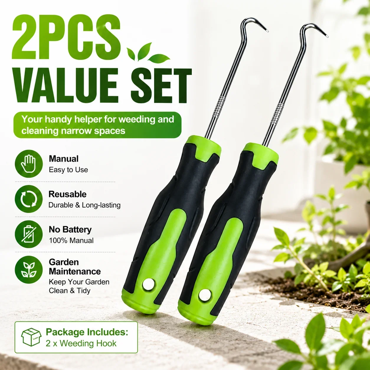 2Pcs Manual Weeding Hook Tool  - đánh giá và giá Smart Garden Edging