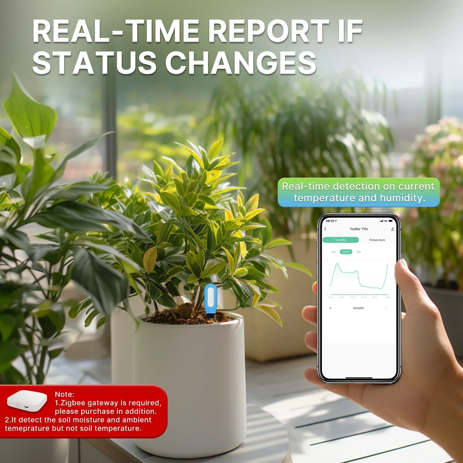 MOES Smart ZigBee Soil Tempera - đánh giá và giá Smart Garden Zigbee