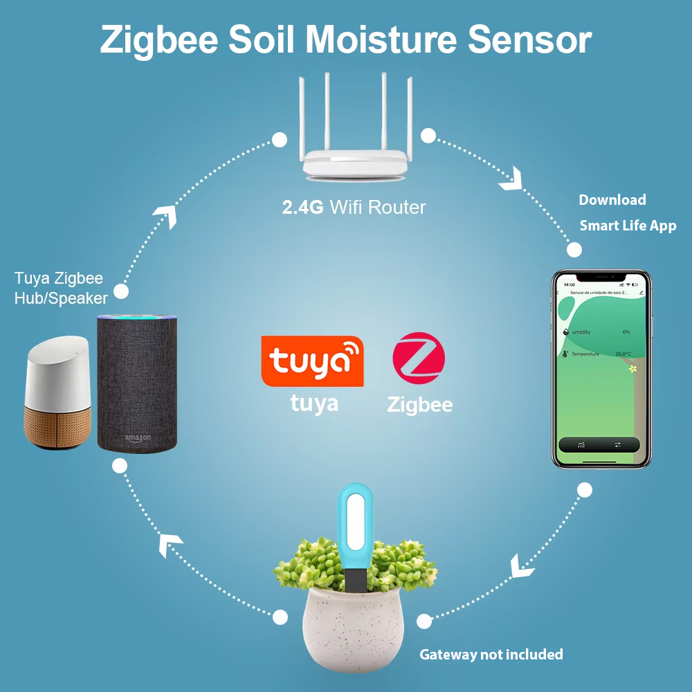Tuya Zigbee Soil Sensor Humidi - đánh giá và giá Smart Garden Zigbee